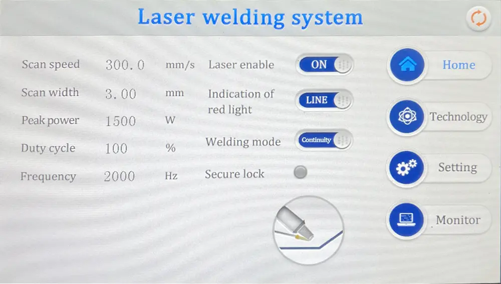 Reference for Triumph Laser Welding Process Parameter Settings