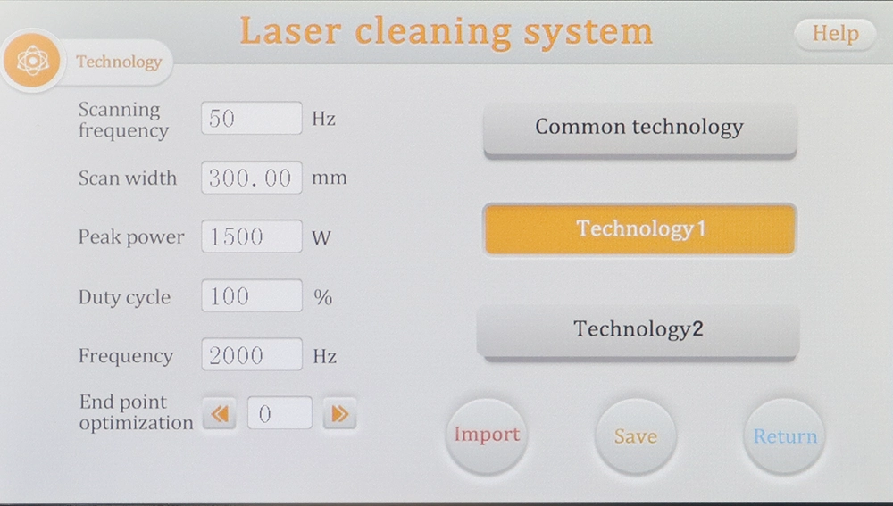 Triumph Fiber Laser Cleaning Machine Process Parameters
