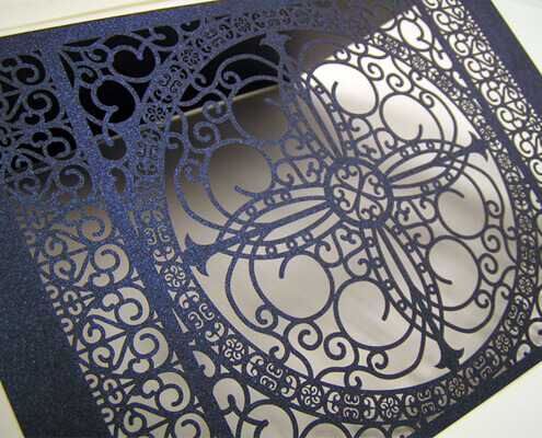 custom laser cut paper wedding invitation